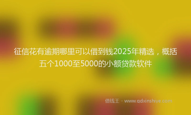征信花有逾期哪里可以借到钱2025年精选，概括五个1000至5000的小额贷款软件