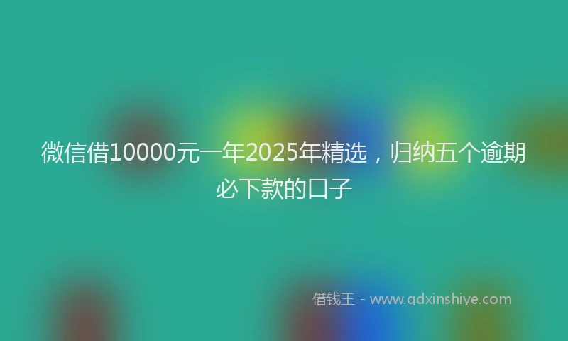 微信借10000元一年2025年精选，归纳五个逾期必下款的口子