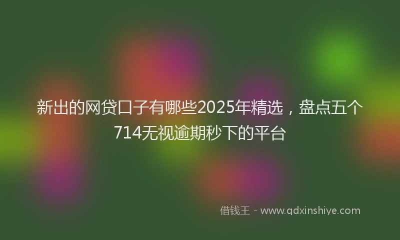 新出的网贷口子有哪些2025年精选，盘点五个714无视逾期秒下的平台