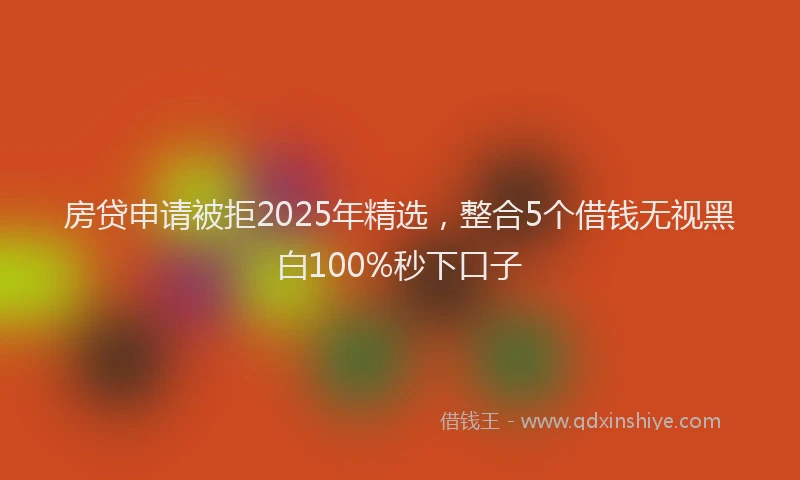 房贷申请被拒2025年精选，整合5个借钱无视黑白100%秒下口子