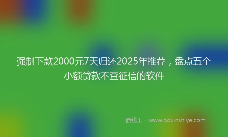 强制下款2000元7天归还2025年推荐，盘点五个小额贷款不查征信的软件