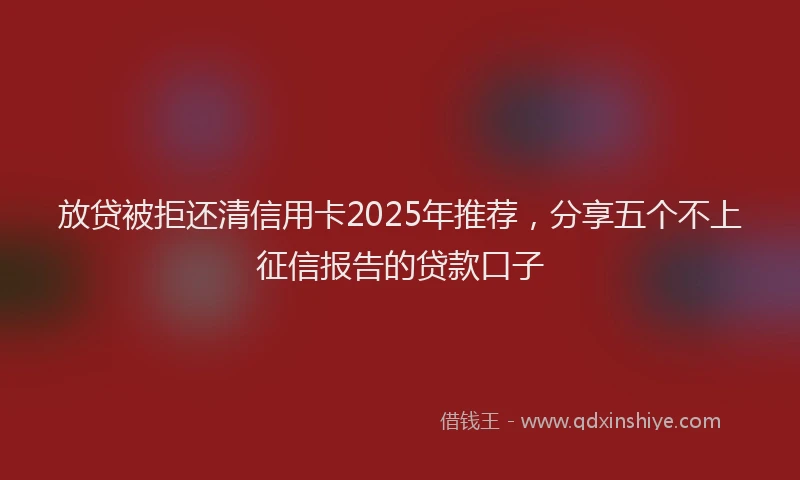 放贷被拒还清信用卡2025年推荐，分享五个不上征信报告的贷款口子