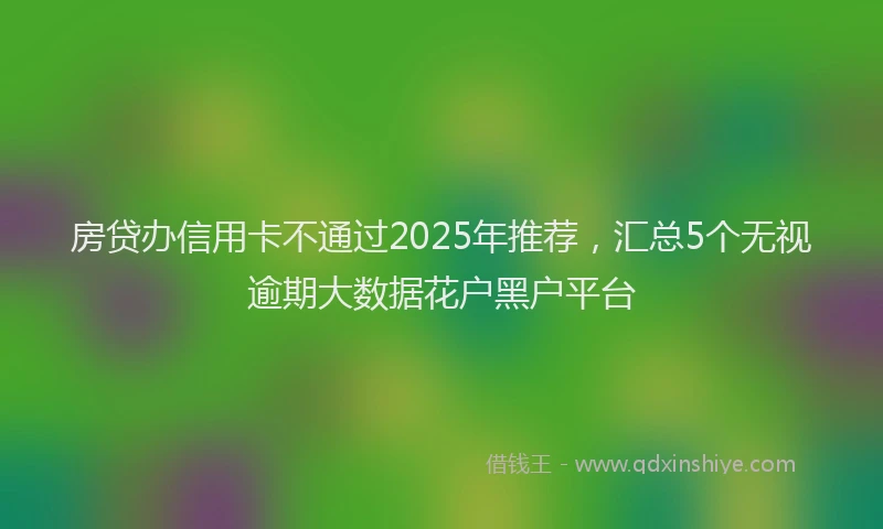 房贷办信用卡不通过2025年推荐，汇总5个无视逾期大数据花户黑户平台