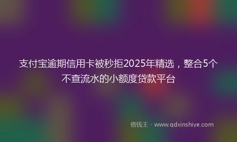 支付宝逾期信用卡被秒拒2025年精选，整合5个不查流水的小额度贷款平台