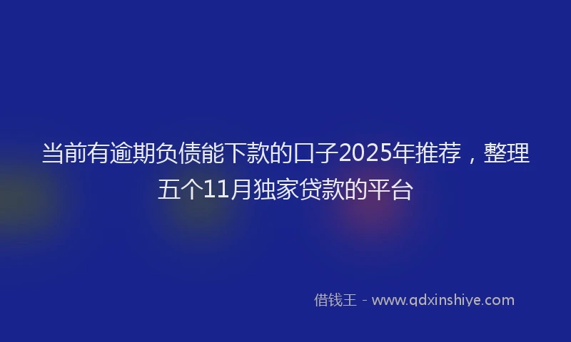 当前有逾期负债能下款的口子2025年推荐，整理五个11月独家贷款的平台