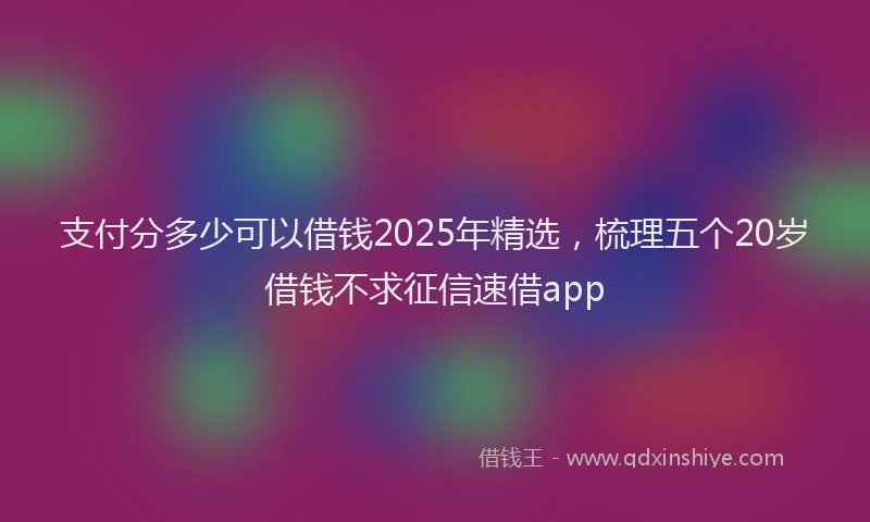 支付分多少可以借钱2025年精选，梳理五个20岁借钱不求征信速借app