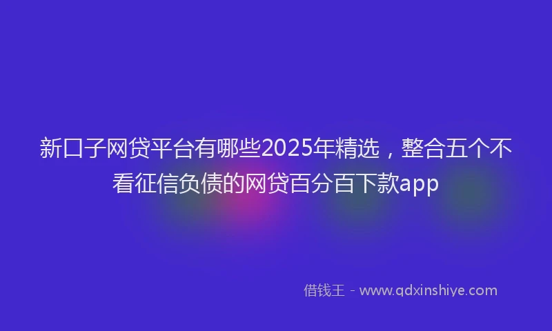 新口子网贷平台有哪些2025年精选，整合五个不看征信负债的网贷百分百下款app