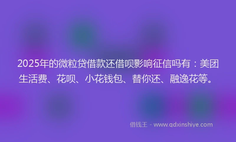 2025年的微粒贷借款还借呗影响征信吗有：美团生活费、花呗、小花钱包、替你还、融逸花等。