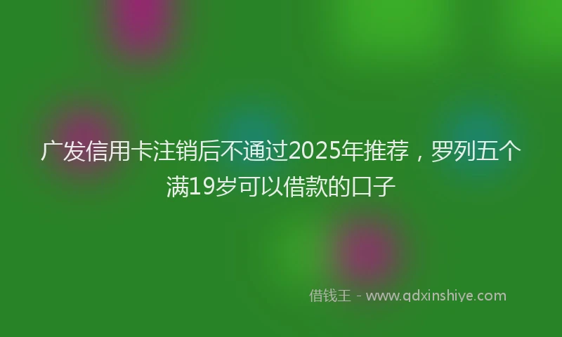 广发信用卡注销后不通过2025年推荐，罗列五个满19岁可以借款的口子
