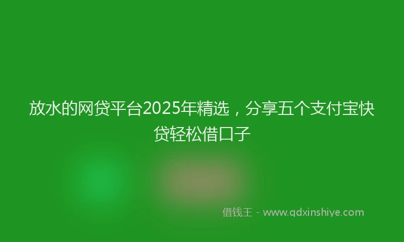 放水的网贷平台2025年精选，分享五个支付宝快贷轻松借口子
