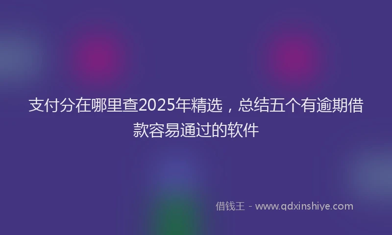 支付分在哪里查2025年精选，总结五个有逾期借款容易通过的软件