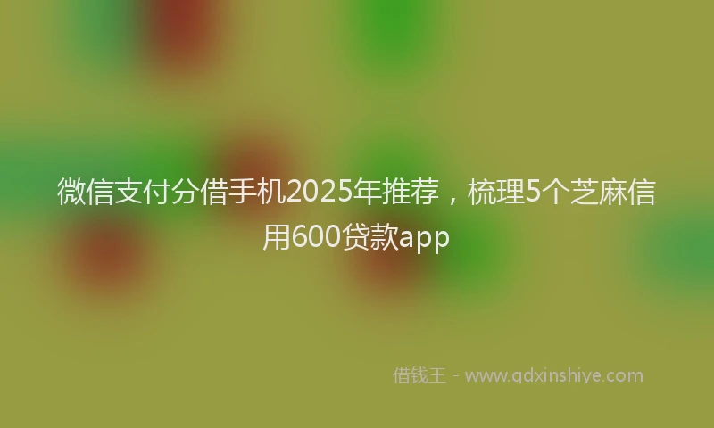 微信支付分借手机2025年推荐，梳理5个芝麻信用600贷款app