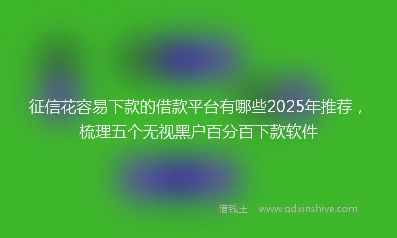 征信花容易下款的借款平台有哪些2025年推荐，梳理五个无视黑户百分百下款软件