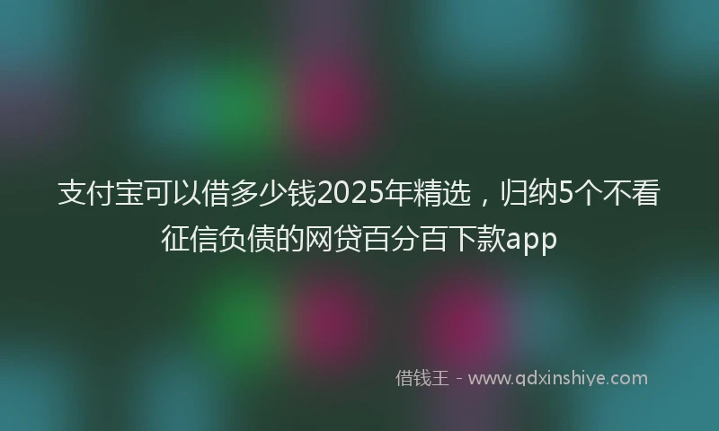 支付宝可以借多少钱2025年精选，归纳5个不看征信负债的网贷百分百下款app