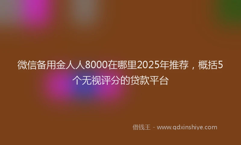 微信备用金人人8000在哪里2025年推荐，概括5个无视评分的贷款平台