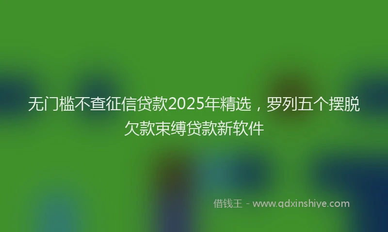 无门槛不查征信贷款2025年精选，罗列五个摆脱欠款束缚贷款新软件
