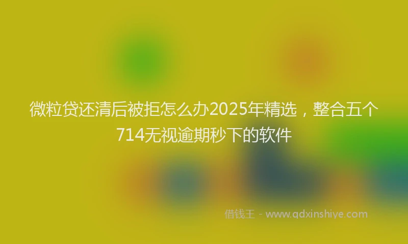 微粒贷还清后被拒怎么办2025年精选，整合五个714无视逾期秒下的软件