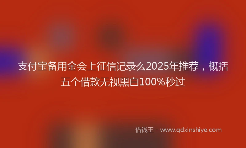 支付宝备用金会上征信记录么2025年推荐，概括五个借款无视黑白100%秒过