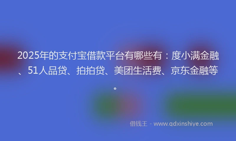 2025年的支付宝借款平台有哪些有：度小满金融、51人品贷、拍拍贷、美团生活费、京东金融等。