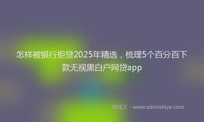 怎样被银行拒贷2025年精选，梳理5个百分百下款无视黑白户网贷app