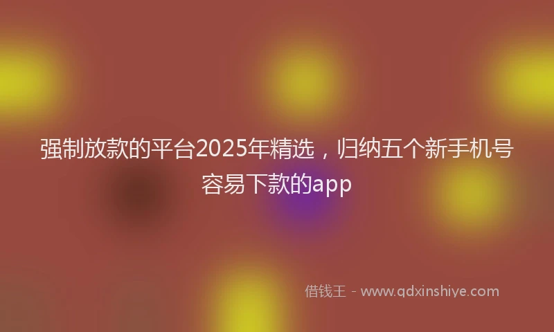 强制放款的平台2025年精选，归纳五个新手机号容易下款的app