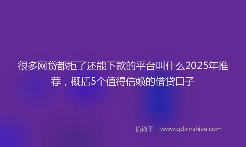 很多网贷都拒了还能下款的平台叫什么2025年推荐，概括5个值得信赖的借贷口子
