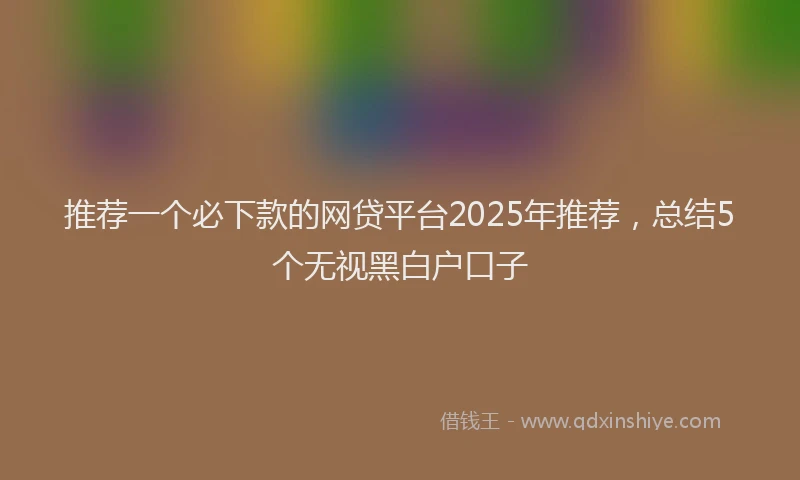 推荐一个必下款的网贷平台2025年推荐，总结5个无视黑白户口子