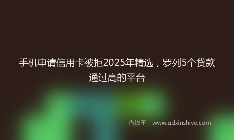 手机申请信用卡被拒2025年精选，罗列5个贷款通过高的平台