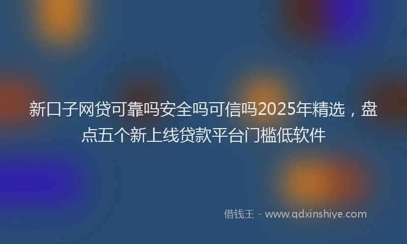 新口子网贷可靠吗安全吗可信吗2025年精选，盘点五个新上线贷款平台门槛低软件