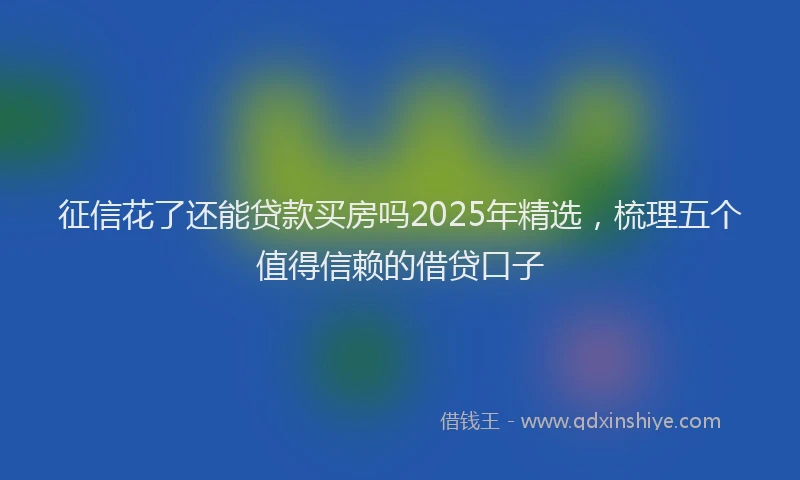 征信花了还能贷款买房吗2025年精选，梳理五个值得信赖的借贷口子