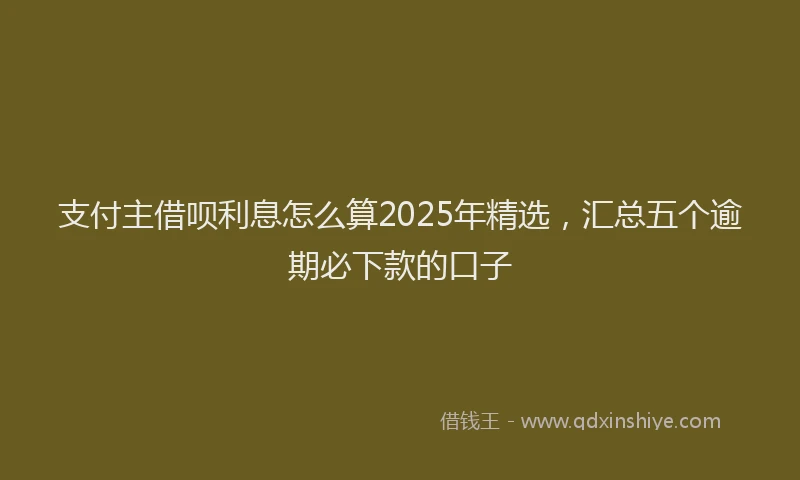 支付主借呗利息怎么算2025年精选，汇总五个逾期必下款的口子