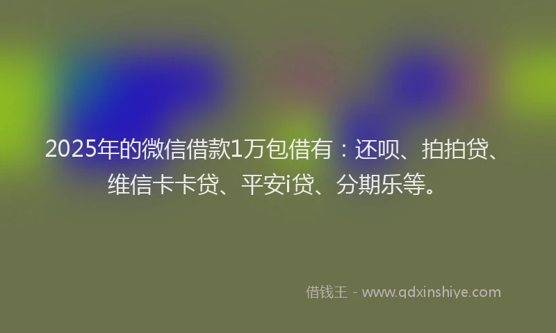 2025年的微信借款1万包借有：还呗、拍拍贷、维信卡卡贷、平安i贷、分期乐等。