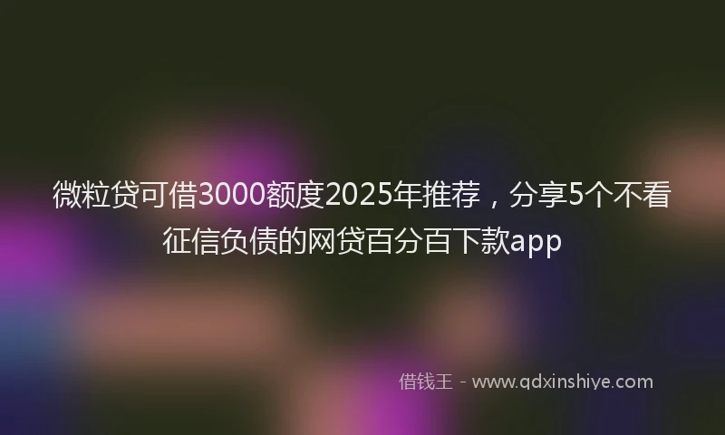 微粒贷可借3000额度2025年推荐，分享5个不看征信负债的网贷百分百下款app