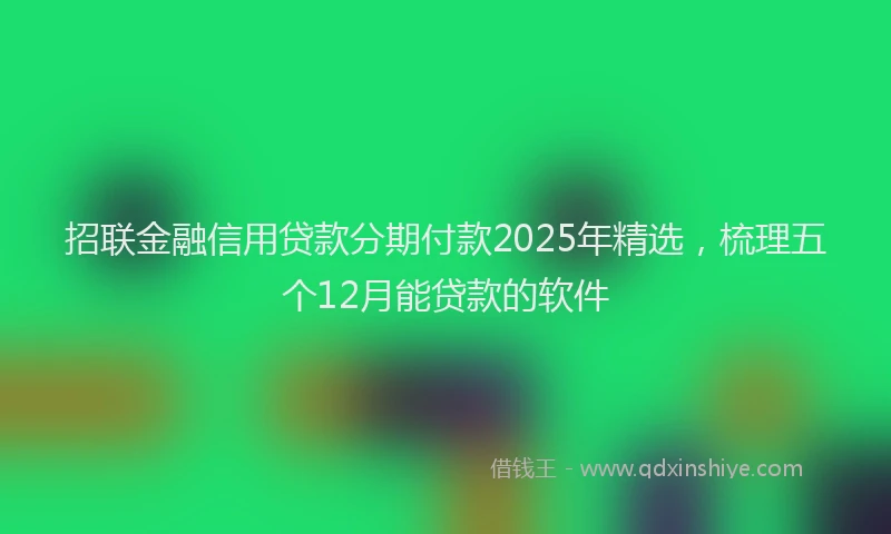 招联金融信用贷款分期付款2025年精选，梳理五个12月能贷款的软件