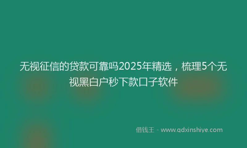 无视征信的贷款可靠吗2025年精选，梳理5个无视黑白户秒下款口子软件