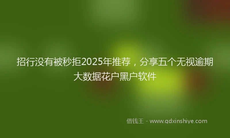 招行没有被秒拒2025年推荐，分享五个无视逾期大数据花户黑户软件