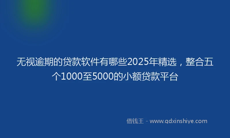 无视逾期的贷款软件有哪些2025年精选，整合五个1000至5000的小额贷款平台