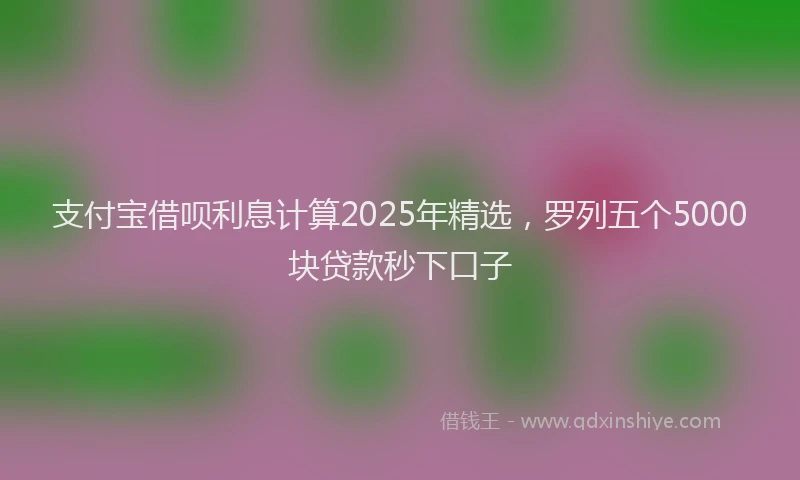 支付宝借呗利息计算2025年精选，罗列五个5000块贷款秒下口子