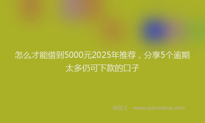 怎么才能借到5000元2025年推荐，分享5个逾期太多仍可下款的口子
