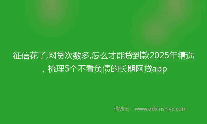 征信花了,网贷次数多,怎么才能贷到款2025年精选，梳理5个不看负债的长期网贷app