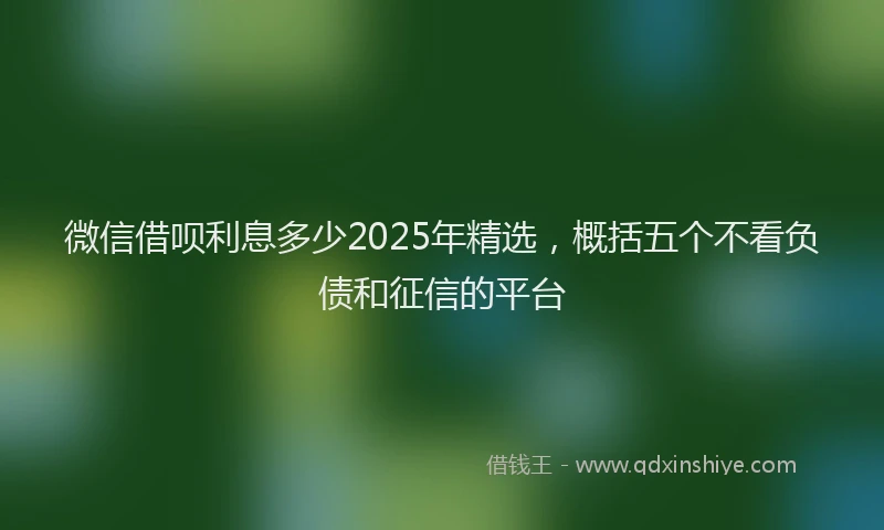 微信借呗利息多少2025年精选，概括五个不看负债和征信的平台