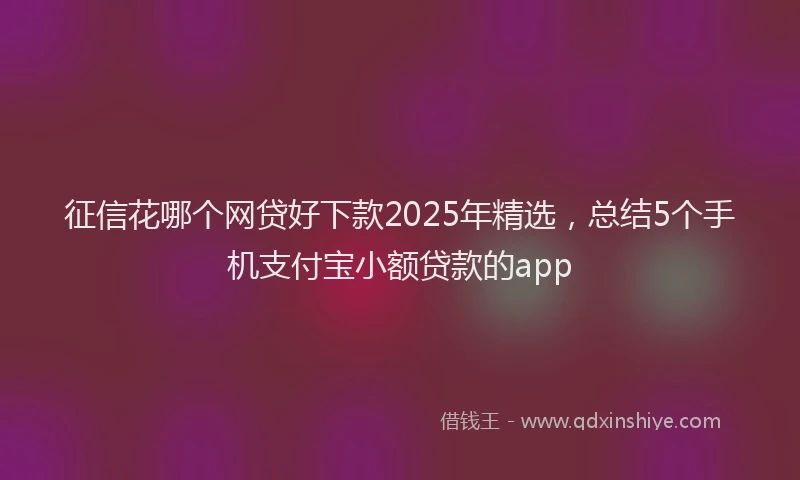 征信花哪个网贷好下款2025年精选，总结5个手机支付宝小额贷款的app
