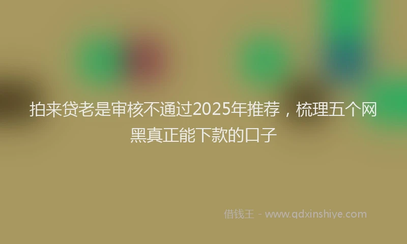 拍来贷老是审核不通过2025年推荐，梳理五个网黑真正能下款的口子