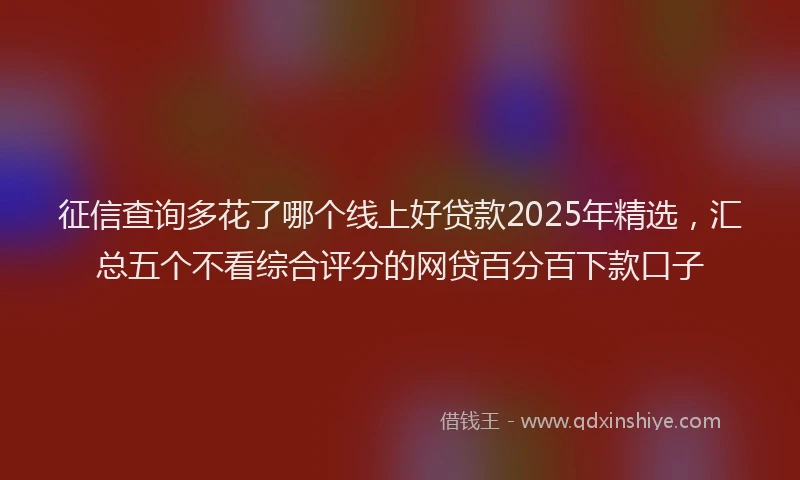征信查询多花了哪个线上好贷款2025年精选，汇总五个不看综合评分的网贷百分百下款口子