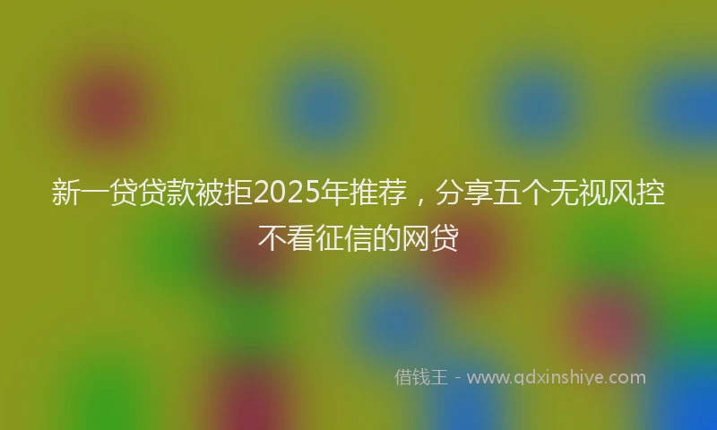新一贷贷款被拒2025年推荐，分享五个无视风控不看征信的网贷