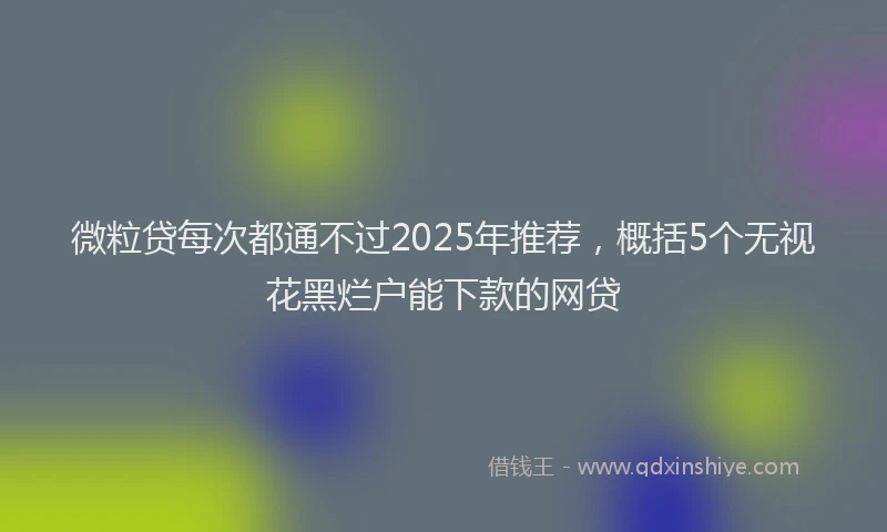 微粒贷每次都通不过2025年推荐，概括5个无视花黑烂户能下款的网贷