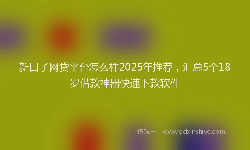 新口子网贷平台怎么样2025年推荐，汇总5个18岁借款神器快速下款软件