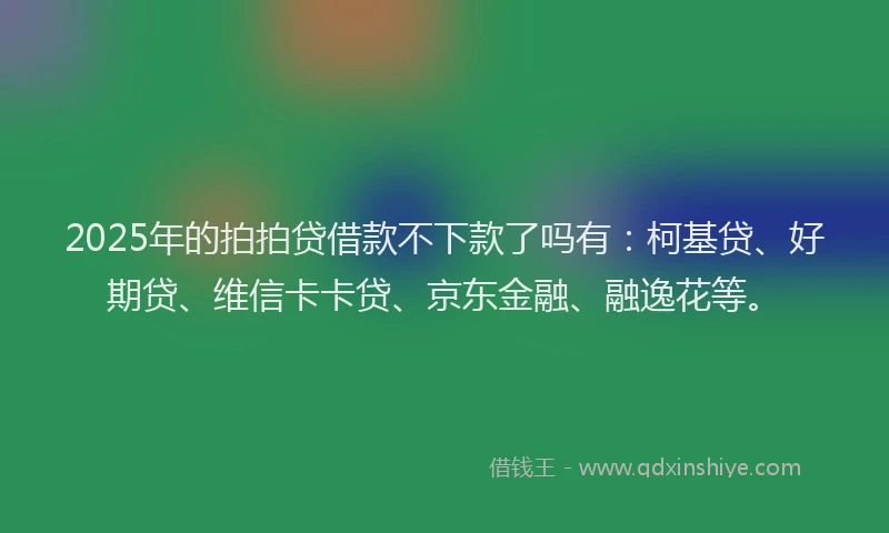 2025年的拍拍贷借款不下款了吗有：柯基贷、好期贷、维信卡卡贷、京东金融、融逸花等。