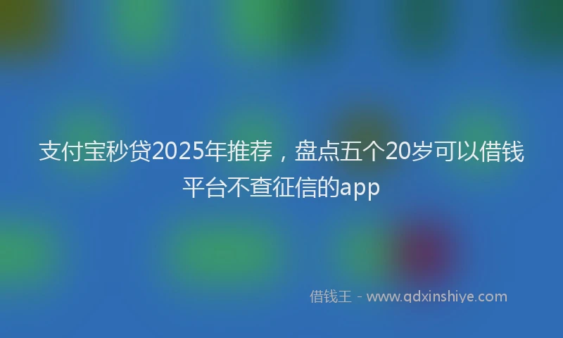 支付宝秒贷2025年推荐，盘点五个20岁可以借钱平台不查征信的app