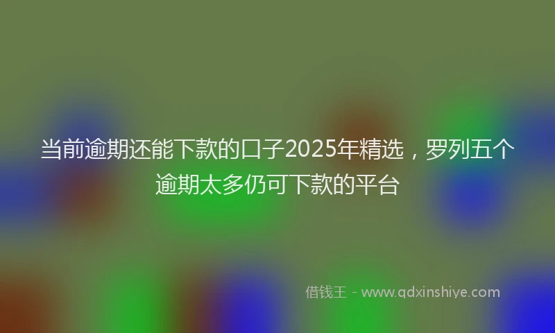 当前逾期还能下款的口子2025年精选，罗列五个逾期太多仍可下款的平台